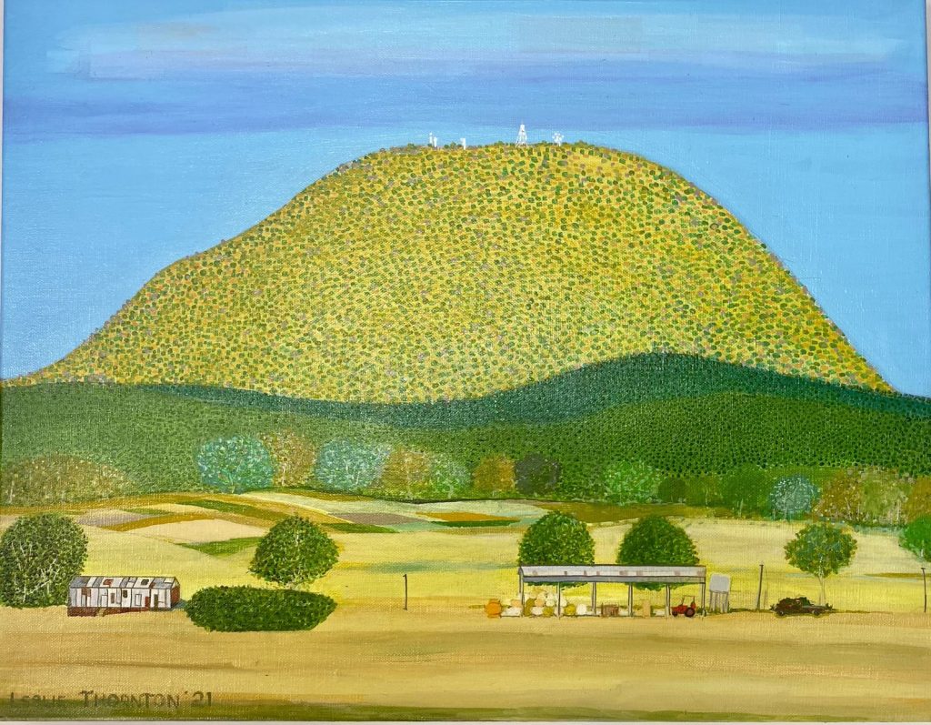Painting 2021 Mt Tarrengower with Jeremy Forbes Tribute Shed 40cm x 50cm