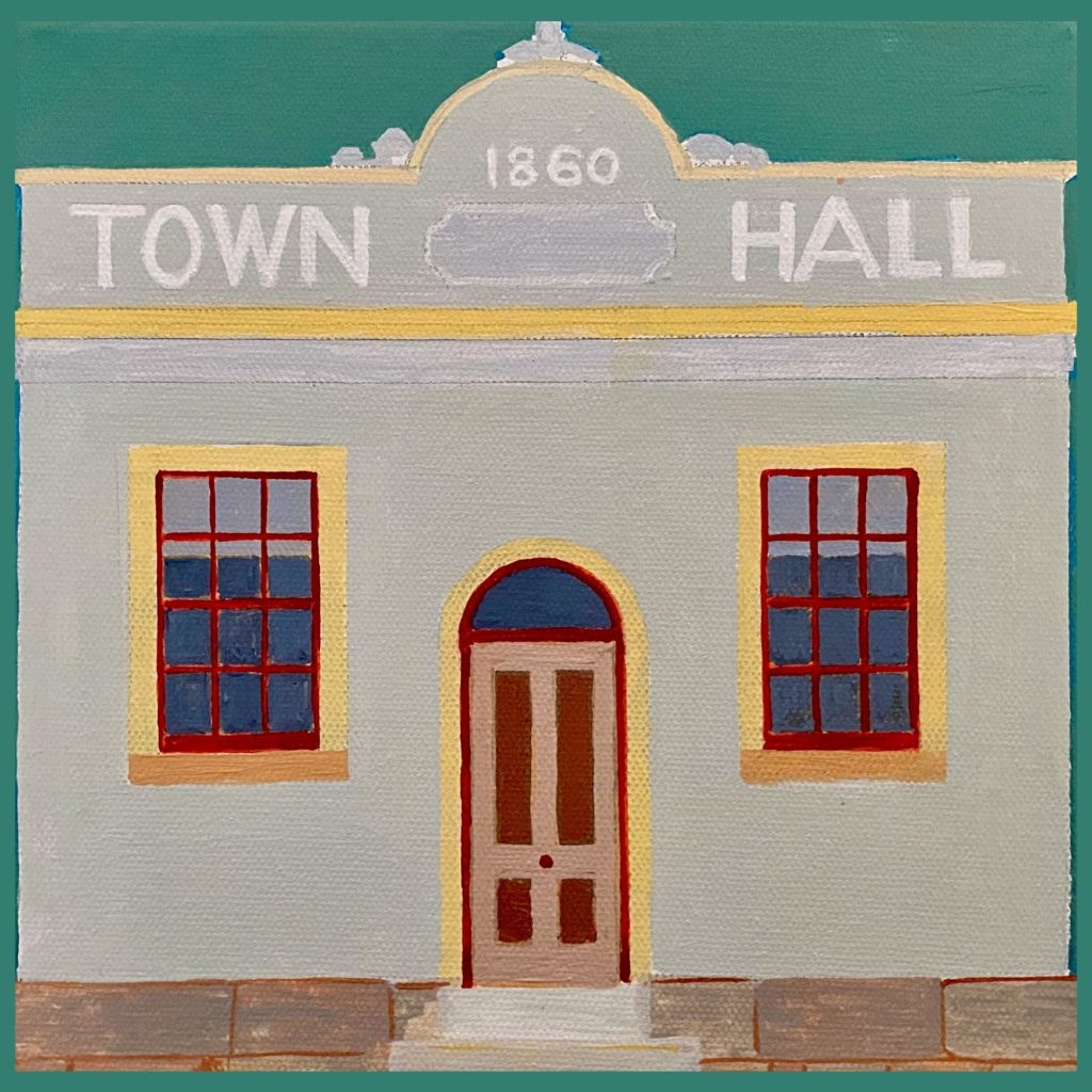 2024 Chewton Town Hall, Leslie Thornton 200x200mm